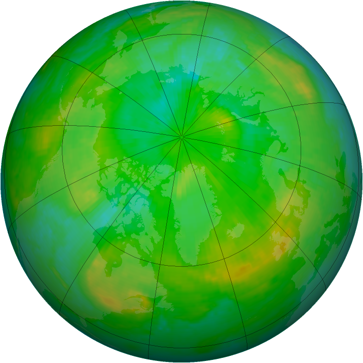 Arctic ozone map for 12 July 2001